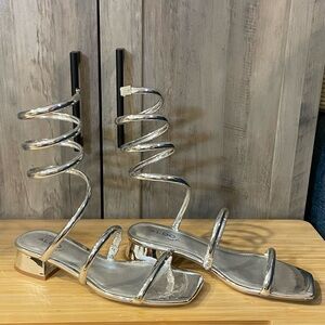 Aldo Metallic Spiral Strap Heels